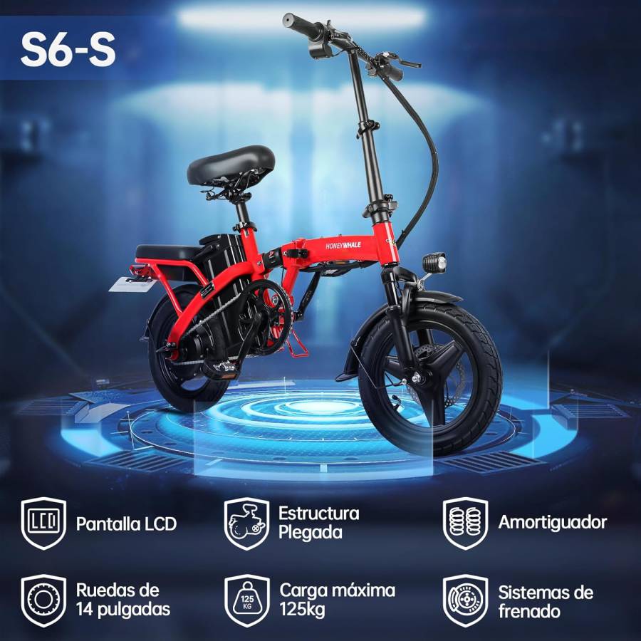 IMAGEN - LaTachuelaTech - bicicletas eléctricas en Amazon - Bici Eléctrica Amazon Más Vendida - HONEYWHALE S6-S - 12