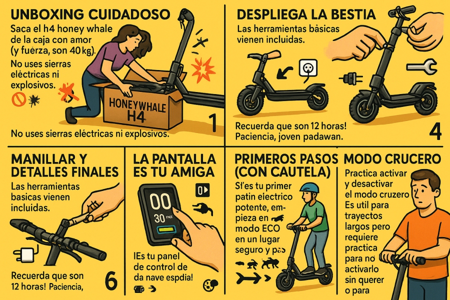 HONEYWHALE H4 ¡La Bestia que Devora Asfalto a 70 km/h! 🚀💥🔥 29 IMAGEN - LaTachuelaTech - honeywhale h4 - REVIEW - Infografia - Cómo Usar y Montar el HoneyWhale H4 - 01