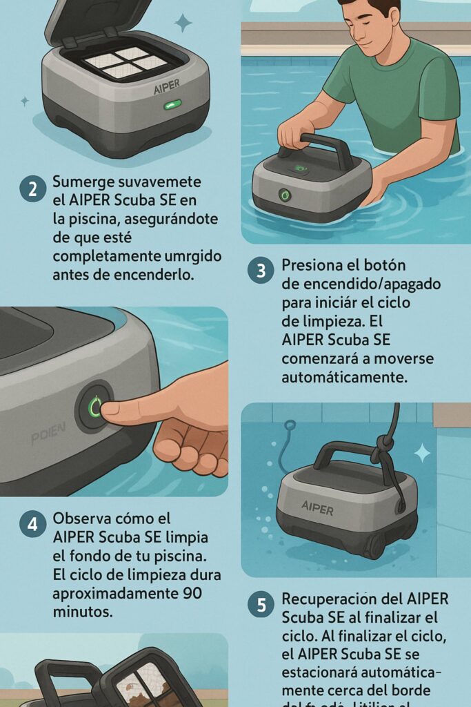 IMAGEN - LaTachuelaTech - Aiper Scuba SE - Infografía para echar a Nadar tu AIPER Scuba SE PoolRoboter - 07