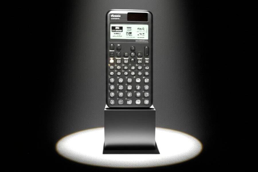 ¡La Casio Fx 991cw! ¡Más que una Calculadora, Tu Nuevo Mejor Amigo¡ ¡Que sí sabe de mates! 🤓 13 IMAGEN - LaTachuelaTech - Casio FX 991cw - La casio fx 991cw en un pedestal iluminada por un solo haz de luz en un fondo oscuro y dramático - 08