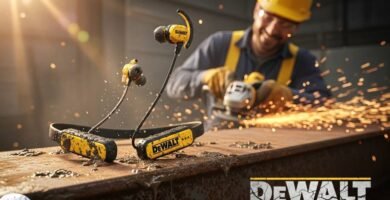 🎧 ¡Audífonos DeWalt IPX6! 🎵 ¿Música para Rudos como Chuck Norris y sus Cumbias ó Puro Marketing? 💥🤔 7 IMAGEN - LaTachuelaTech - dewalt ipx6 - Auriculares Dewalt - Dewalt IPX6 en primer plano salpicados de lodo sobre una viga de acero en una obra en construcción - 08