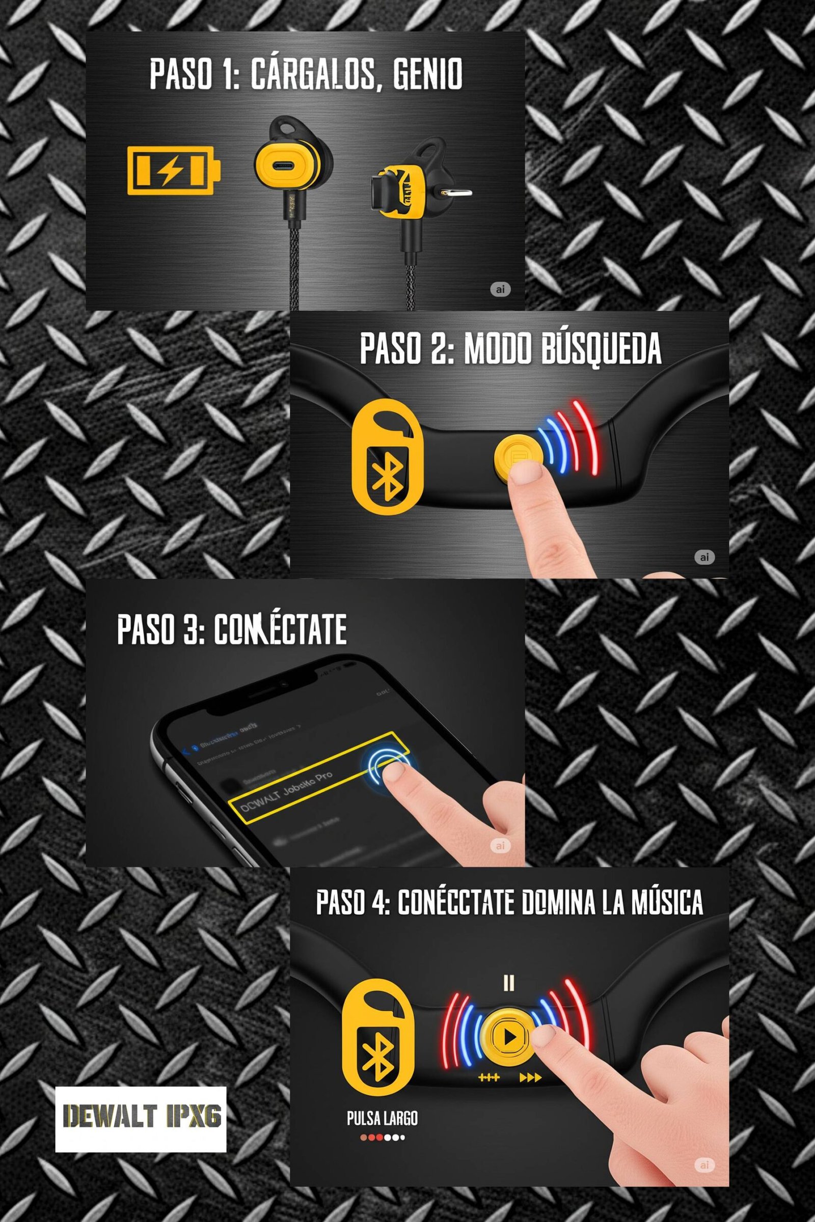 🎧 ¡Audífonos DeWalt IPX6! 🎵 ¿Música para Rudos como Chuck Norris y sus Cumbias ó Puro Marketing? 💥🤔 31 IMAGEN - LaTachuelaTech - dewalt ipx6 - Auriculares Dewalt - Infografía para Usar como un PRO Tus IPX6 Audífonos - 07