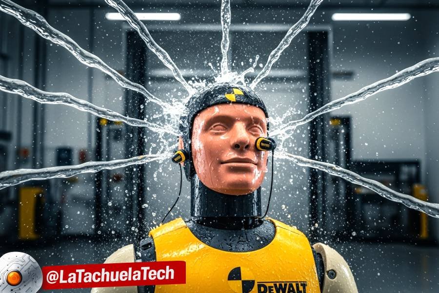 🎧 ¡Audífonos DeWalt IPX6! 🎵 ¿Música para Rudos como Chuck Norris y sus Cumbias ó Puro Marketing? 💥🤔 10 IMAGEN - LaTachuelaTech - dewalt ipx6 - Auriculares Dewalt - forma chusca de IA para mostrar a prueba de agua - 07