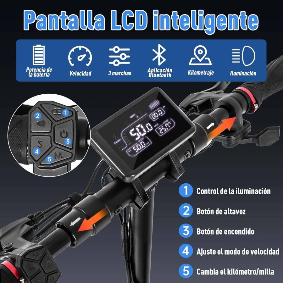 ¿Un Patín Eléctrico? ¡No! Es el HONEYWHALE T4B SCOOTER ELÉCTRICO 🤘 ¡Tu Pasaporte a la Libertad! 18 IMAGEN - LaTachuelaTech - HoneyWhale T4b Scooter Eléctrico - características - 09