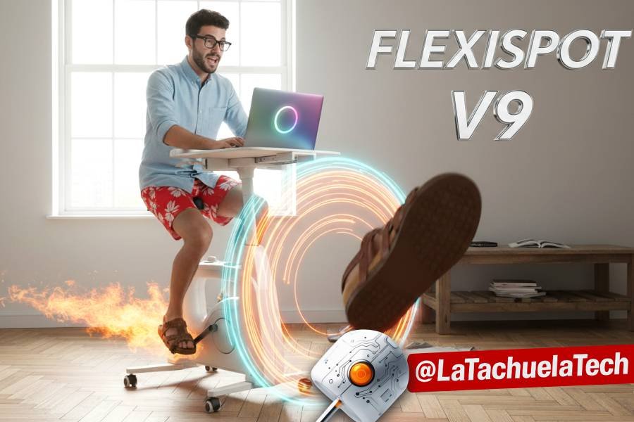 🚴♂️ FLEXISPOT V9 ¡La Máquina Que Trabaja Tus Piernas Mientras Tú Mueves Millones! (O VES MEMES... A SEGÚN) 🤑🦵 13 IMAGEN - LaTachuelaTech - flexispot v9 - Un oficinista joven estilo tech moderno con gafas en bicicleta estática - 07