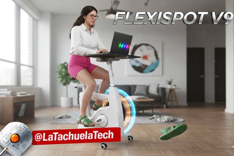 🚴♂️ FLEXISPOT V9 ¡La Máquina Que Trabaja Tus Piernas Mientras Tú Mueves Millones! (O VES MEMES... A SEGÚN) 🤑🦵 10 IMAGEN - LaTachuelaTech - flexispot v9 - Un oficinista joven estilo tech moderno con gafas en bicicleta pro - 07